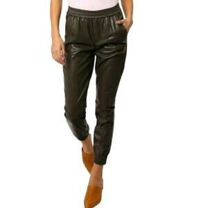 Dear John Womens Soft Faux Leather Jacey Jogger Pull on Pant Black Sz XS (V3